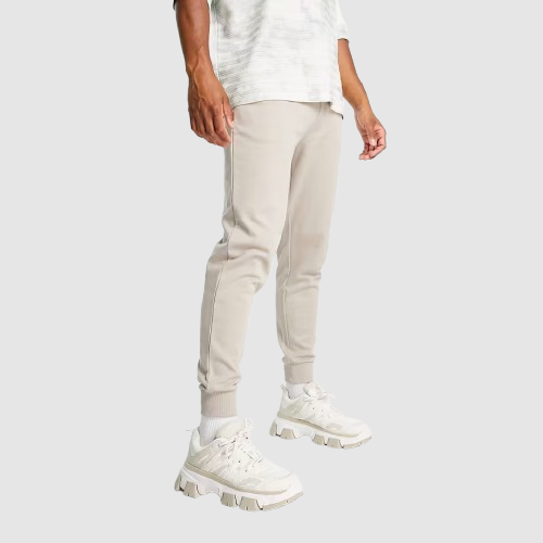 Soft Tone Beige Tapered Joggers Minimalist Unisex Edition